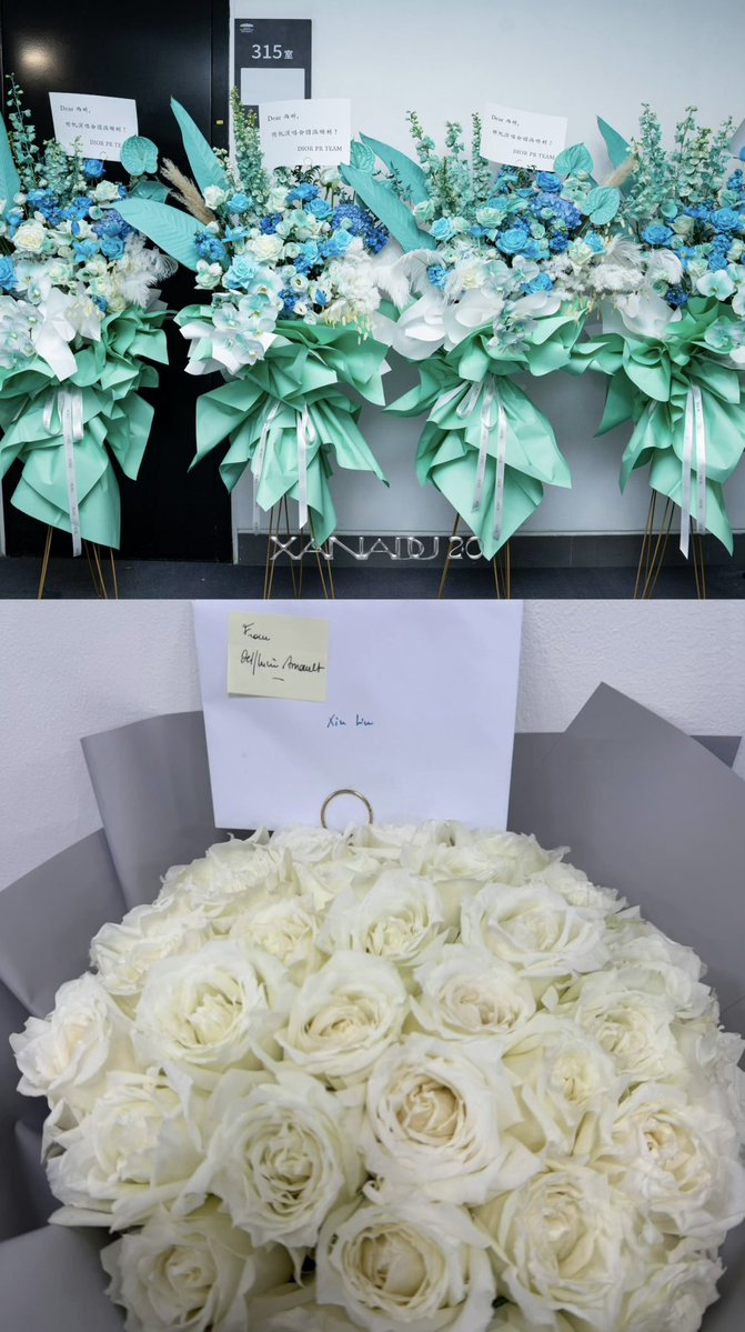 umyourgirl's tweet photo. 💐มัดรวมดอกไม้จากคนคุ้นเคย #LiuYuxin 

Wang Meng
Li Xiaoran
Zhang Bichen
Xi Mengyao
Wu Keyue
Delphine Arnault (Chairman &amp; CEO of Dior)
Dior PR Team
Peng Jiaxin (Executive Chairman of TME Group）
TME Artist Management Department
Kent &amp; Curwen🇨🇳
A Bathing Ape (BAPE)
PD Guo Wang https://t.co/rb1LcD5nYk