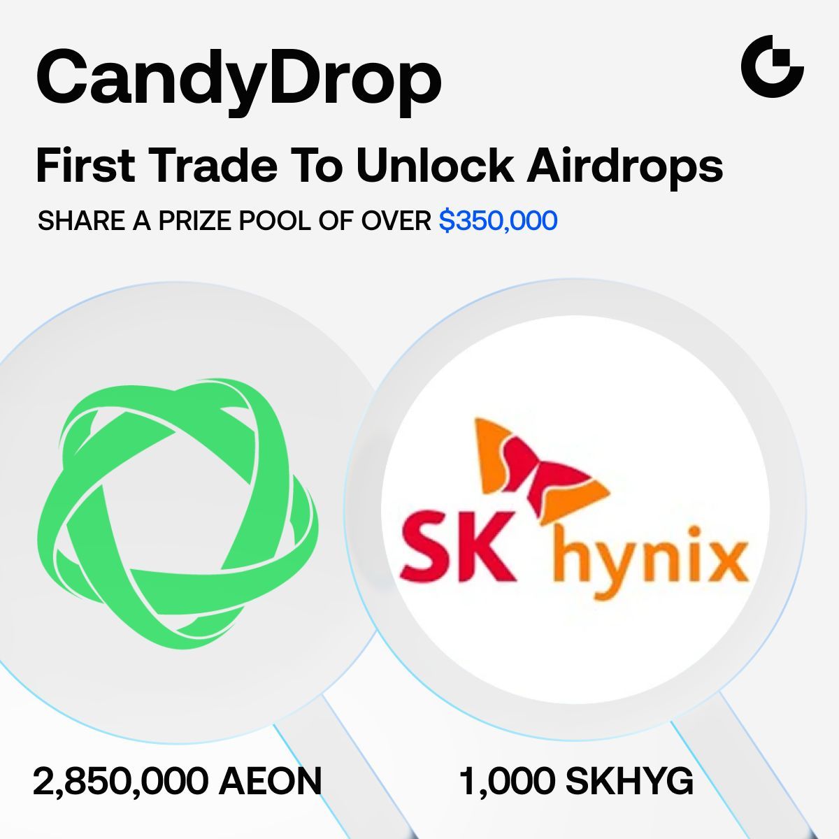 Gate_Launch's tweet photo. 🎁 First-Trade Perks: Trade Spot or Futures to Share $350K Airdrops

🔹 First spot trade to earn a fixed reward of  100 $AEON 
🔹 First futures trade in Futures Stocks Zone to share 100 $SKHYG 
🔹 Invite friends for first trades to claim extra bonus

Join #CandyDrop Now 👇 
$AEON: https://t.co/VCDR3HbsRM 
$SKHYG: https://t.co/GbvQZuXc3A