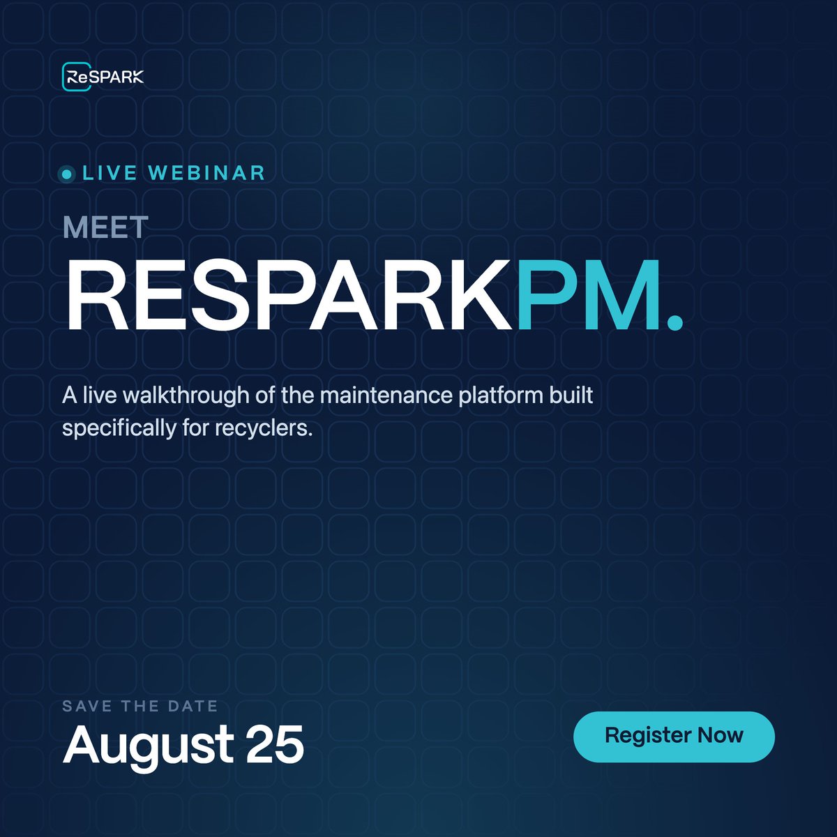respark_sw's tweet photo. Maintenance starts long before something breaks. 🛠️

Join us live as we introduce ReSparkPM and show how recyclers are reducing downtime with preventative maintenance, inspections, work orders, and asset management.

📅 Aug 25, 1PM ET ⬇
https://t.co/ElrhLdxx2S https://t.co/XuQyI5xn48