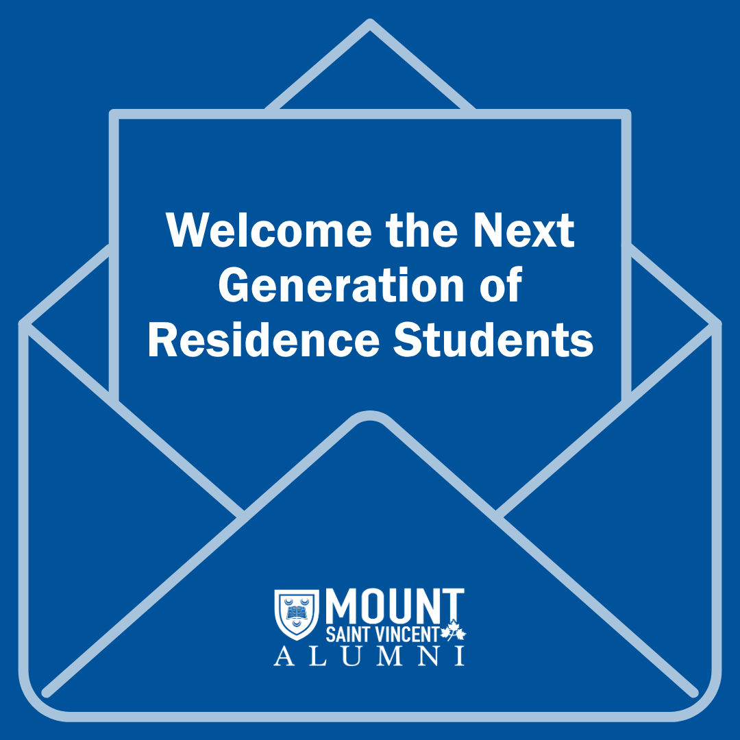 MSVU_Alumni's tweet photo. Did living in residence shape your Mount experience? Help welcome the next generation of MSVU students by writing a letter to an incoming residence student. Share words of encouragement, helpful advice, or a favourite memory from your time at the Mount. Email alumni@msvu.ca https://t.co/HWQLJIiCmV