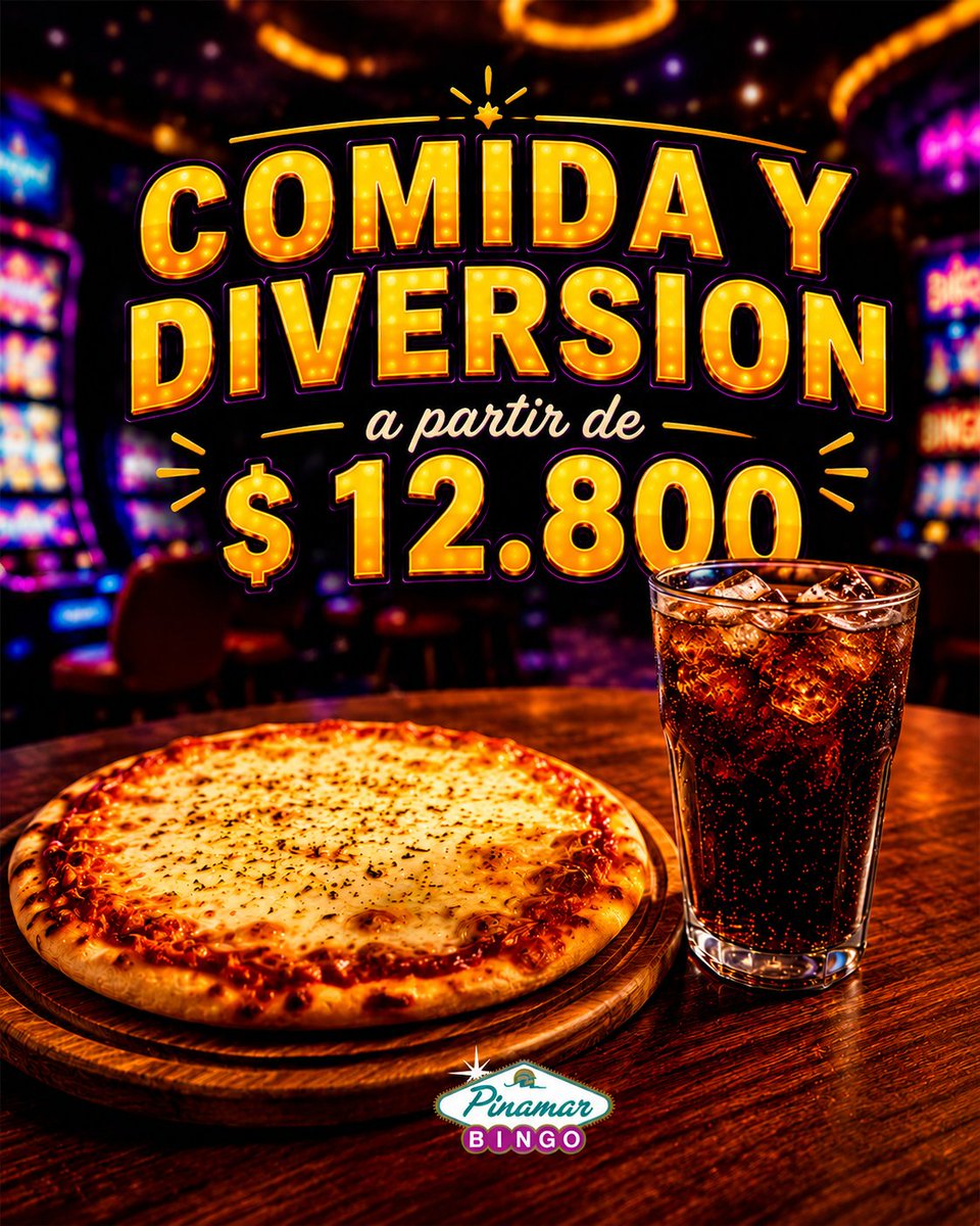 BingoPinamar's tweet photo. 🍕🥤 Un buen plan empieza con algo rico y sigue con toda la emoción del juego.
Disfrutá de una pizzeta por $ 9.000 y acompañala con una Coca-Cola por $ 3.800, para completar una noche llena de diversión en Bingo Pinamar 🎰✨
Av. Constitución 299, Pinamar https://t.co/422QbyileR