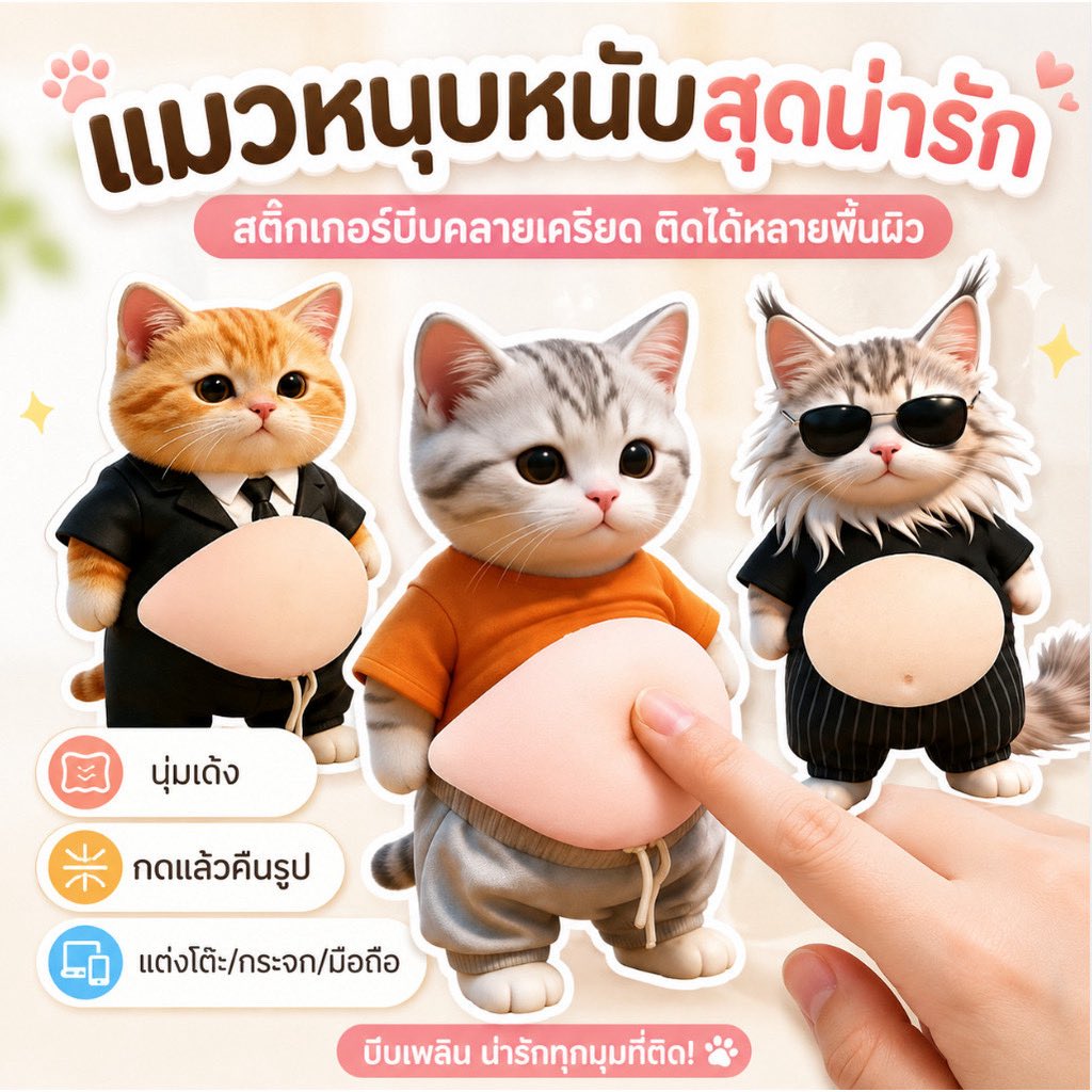 gamekittituh's tweet photo. 🐱💖 สกุชชี่ท้องแมว
บีบนุ่ม ฟินมือ คลายเครียด
วางโต๊ะก็น่ารักสุด ๆ

💰 ฿75
👉 https://t.co/Q4hBeWDHH2

#สกุชชี่ #FidgetToy https://t.co/8PXkT6S9dr