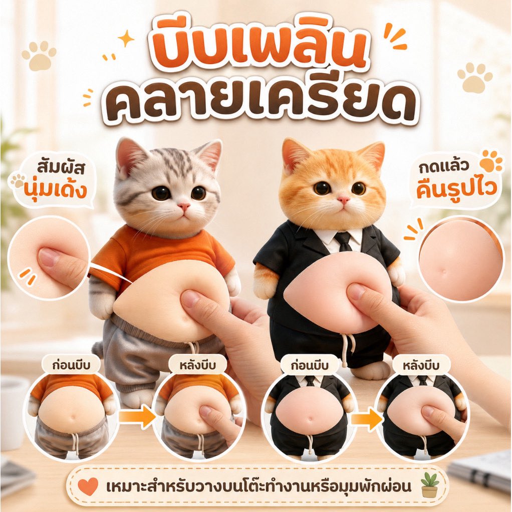 gamekittituh's tweet photo. 🐱💖 สกุชชี่ท้องแมว
บีบนุ่ม ฟินมือ คลายเครียด
วางโต๊ะก็น่ารักสุด ๆ

💰 ฿75
👉 https://t.co/Q4hBeWDHH2

#สกุชชี่ #FidgetToy https://t.co/8PXkT6S9dr