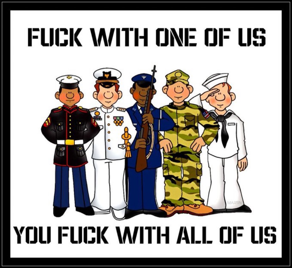 ZipPatriot's tweet photo. This is true! 
We may bust on each other incessantly (to my Marine Brothers, that means all the time), but we are all on the same winning  team! 🇺🇸 https://t.co/PrWdHnSdZZ
