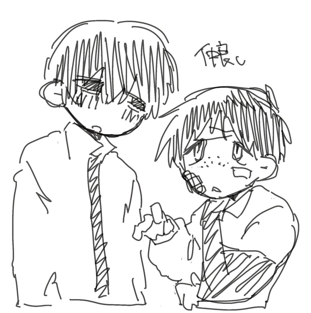 yatamok's tweet photo. ﾋﾗｶﾞｲが腕切られる直前に☺️🫶🏻︎で描いてた絵 https://t.co/dmNaVYlXWu