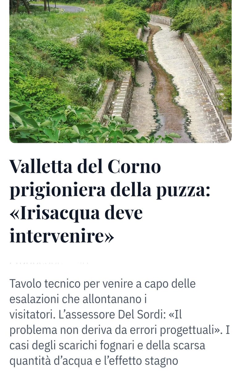 Nicola_Bressi's tweet photo. Caro assessore, invece ci sono proprio errori progettuali.
Se si trasforma un corso d'acqua in uno scolo di cemento (eliminando biodiversità e fitodepurazione), da scolo a fogna il passo è breve.

(e in caso di alluvioni l'acqua scorrerà con più velocità e forza distruttiva 🤦‍♂️) https://t.co/19ItzPiETi