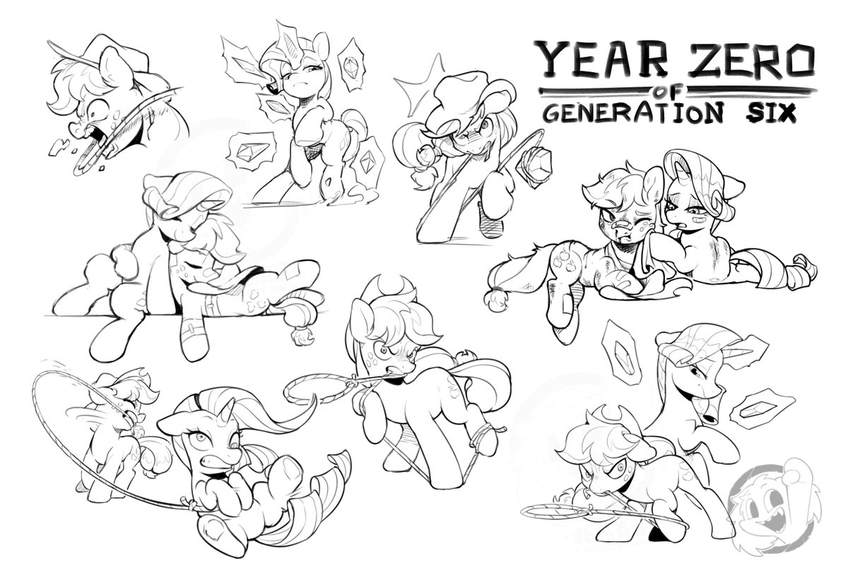 ANorisleComic's tweet photo. A MLP G6 fan manga project is in the works ①

Set in a "Golden Era" called G6 secretly run by changelings who have infiltrated everywhere.
Applejack &amp; Rarity set out to find their lost friends in a brutal, endless fight for survival.

More details coming soon, stay tuned! https://t.co/eiAnf28AI7