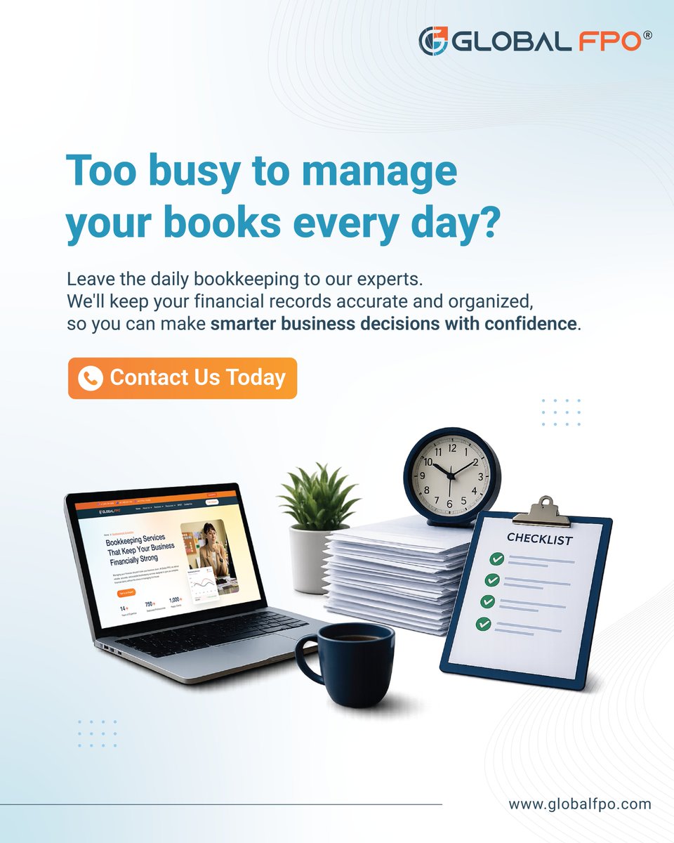 global_fpo's tweet photo. Running a business means making hundreds of decisions every day. The last thing you need is to worry about whether your books are up to date.

📩 Contact Us Today- https://t.co/ZxXLqRFVKf

#Bookkeeping #SmallBusiness #AccountingServices #BusinessGrowth #FinancialManagement https://t.co/n2d3ehzvCV