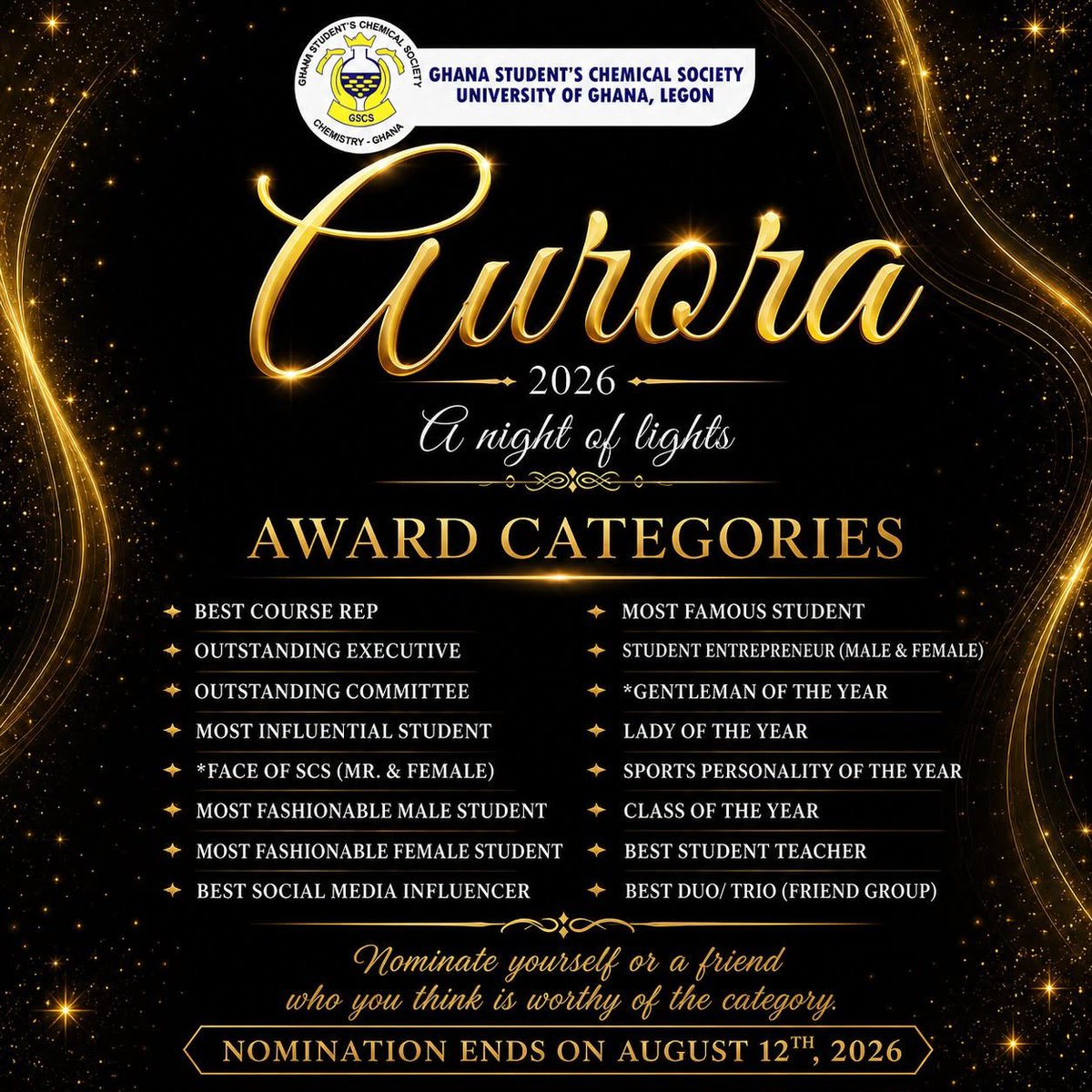 Chemsa_UG's tweet photo. 🏆✨ THE STAGE IS SET! ✨🏆
If someone has inspired, supported, led, or represented the CHEMSA family exceptionally, now is the time to put their name on the map 🌟
https://t.co/j5nJev29fx
Don’t just watch greatness… nominate it! 🚀#Chemsaawards26
#Legon2026 #chemistry #Chemsa https://t.co/AHP8OssS8m