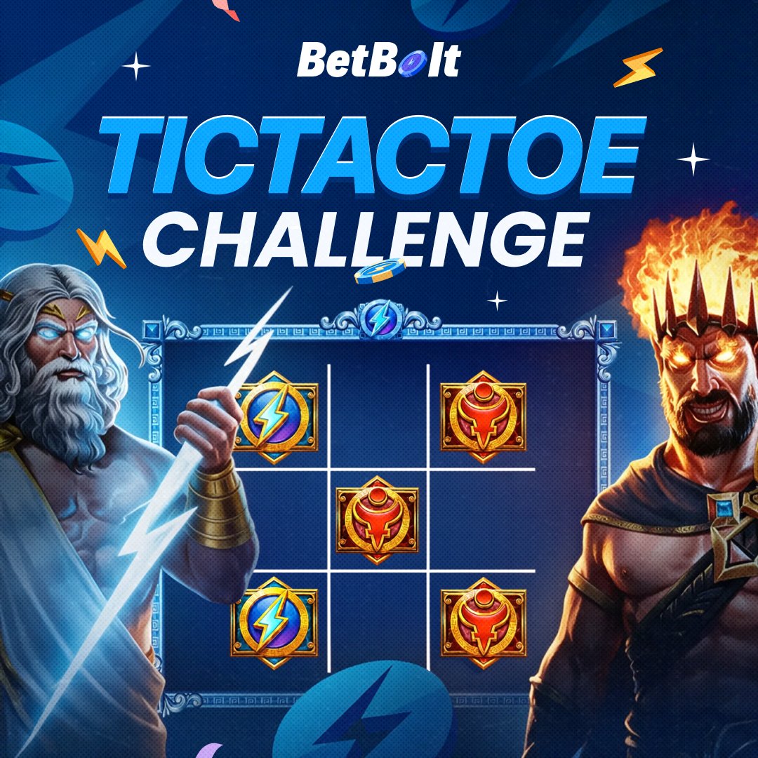 betbolt's tweet photo. Ayo bro why are these 2 playing TicTacToe instead of doing some godly shit 😭😭

Help Zeus place his third piece to win this game, and he might just bless you with some godly luck 🙏

💙 + 🔁 + ⚡️ username for a chance to win $100 https://t.co/s7Lt5aGAyL