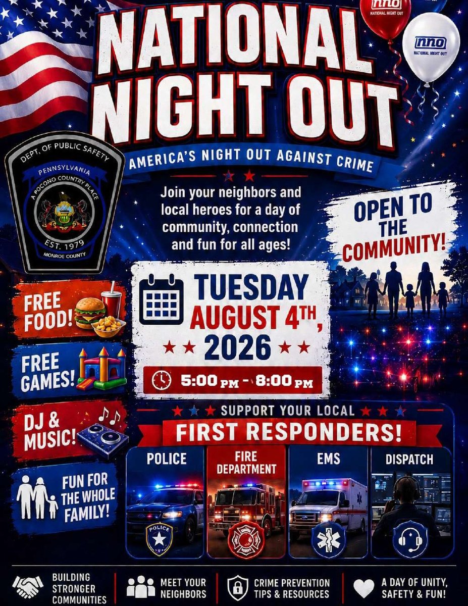 SalArmyEBurg's tweet photo. We're excited to be part of National Night Out tonight at A Pocono Country Place! 🎉 Stop by The Salvation Army Emergency Disaster Services Canteen Truck to meet our team, learn about the services we provide, and say hello. We can't wait to see you! 🚒❤️ https://t.co/lVPAcc2Jpd