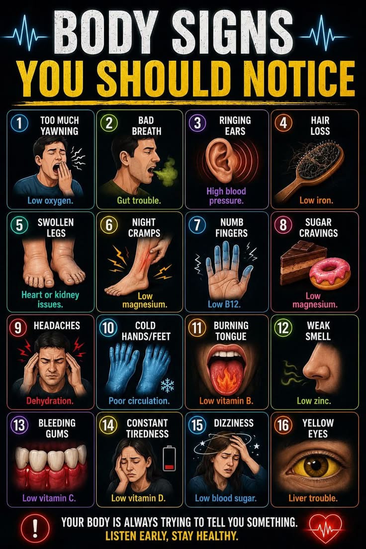 GenesisRemedies's tweet photo. ⚠️ Which of these signs have you experienced recently?

Your body is always communicating with you. Listen early, act early. 🌿

Don't guess—get checked.

📍Genesis Natural Remedies, Festac.

#HealthAwareness #NaturalHealth #PreventiveCare #Wellness #HealthyLiving https://t.co/7blODXCTec