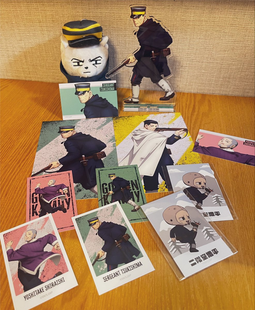 mr75mn58's tweet photo. 枯れてるグッズの中、二階堂お迎え出来て良かったよ👂
特典も軍曹来てくれて満足！！！！
シライシ、尾形と二階堂に狙われてるぞ！の配置🤣🫶 https://t.co/BMIPi6hR57