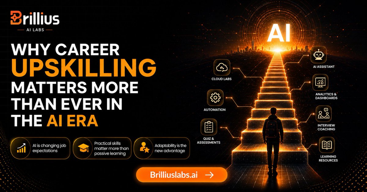 brillius_inc's tweet photo. AI is transforming job expectations, making continuous upskilling, practical learning, and adaptability essential for long-term career growth. Stay relevant by building skills that help you work confidently in the AI era.

📖 Read the article: https://t.co/4nvso56SxG https://t.co/48yMKvftHA