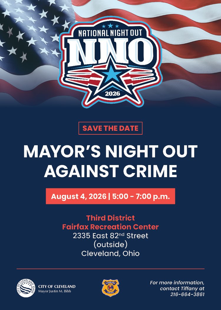 sustainableCLE's tweet photo. #MayorsNightOutAgainstCrime is happening today! 🌎🚓 Join the @CityofCleveland for 
Climate Action and Public Safety Go Hand in Hand 

Stop by the Office of Sustainability's table at Steelyard Commons to learn how we're building a more climate-ready Cleveland. #SustainableCLE https://t.co/XkbUWVoHSj