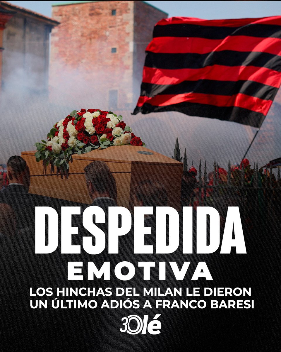 DiarioOle's tweet photo. EMOTIVA DESPEDIDA A FRANCO BARESI EN MILAN ⚫ 

Las calles de la ciudad italiana se colmaron para el último adiós a la leyenda del Rossonero

Los hinchas se juntaron en la basílica de San Ambrioso y realizaron un acto masivo para el traslado que contó con leyendas del club, dirigentes y jugadores del plantel actual

El histórico defensor vistió solo los colores de los lombardos en su carrera, jugó 714 partidos y levantó 18 títulos a lo largo de 19 temporadas