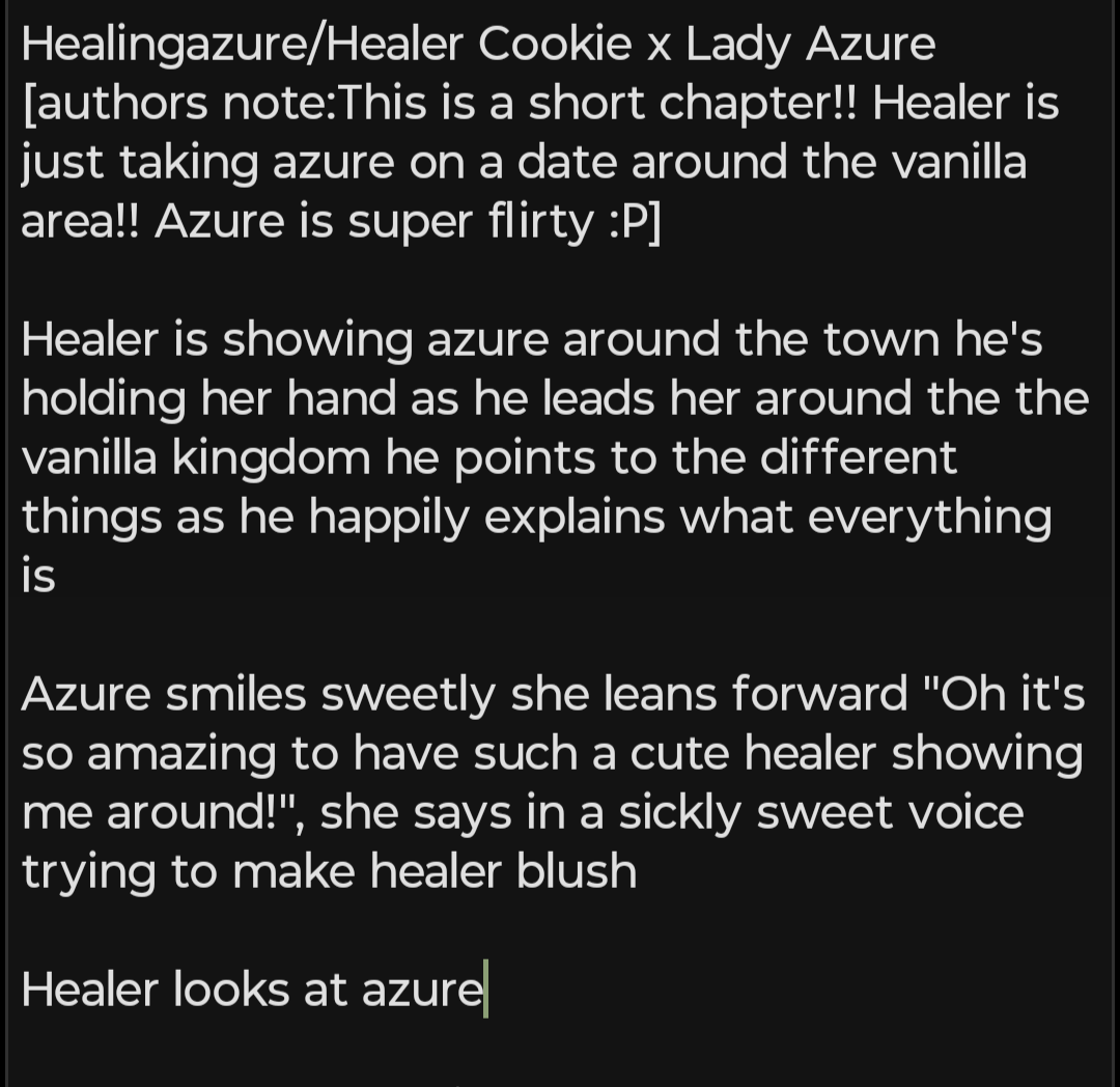 sillyclipsy's tweet photo. I'm writing :D
#shadowvanilla #truthlessfount #healingazure https://t.co/6hZiGKzLCE