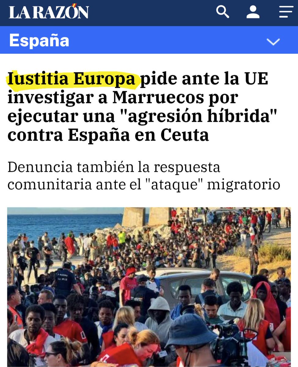LMPardoAbogado's tweet photo. 🇪🇺 DAMOS EL PASO QUE NADIE HA DADO EN EUROPA PARA DEFENDER A ESPAÑA. LO DE CEUTA NO PUEDE VOLVER A PASAR

👊 @IustitiaEuropa lleva a la Unión Europea la defensa de España y exige que se investigue la agresión de Marruecos.

👊 Mientras la Justicia española investiga presuntos delitos muy graves contra España, algunos Estados de la UE, como Italia, castigan a nuestro país con restricciones. Así no debe funcionar la solidaridad europea.

👉 Ningún Gobierno europeo puede utilizar a Sánchez como excusa para perjudicar a España.

👉 Las decisiones de Pedro Sánchez no autorizan a Marruecos a abrir sus fronteras ni a utilizar población civil contra territorio español.

👉 Debemos evitar que la UE abandone a España frente a la agresión sufrida. Mañana podría ser demasiado tarde.

🇪🇸 La defensa de nuestra soberanía debe estar por encima de ideologías y de intereses espurios.

👊Iustitia Europa, el partido de la sociedad civil.