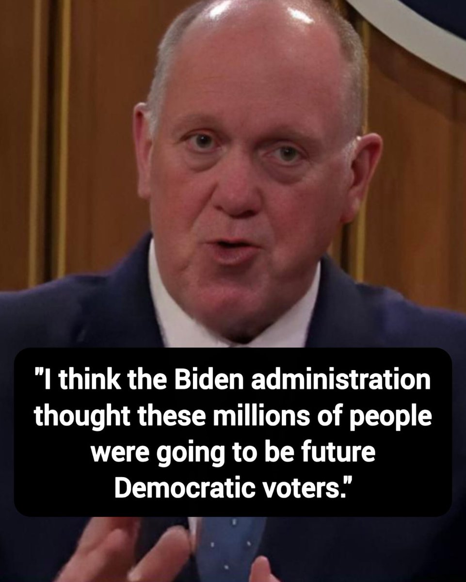 DavidJHarrisJr's tweet photo. Tom Homan: "I think the Biden administration thought these millions of people were going to be future Democratic voters."

Thoughts? https://t.co/H9XCCC9TA1