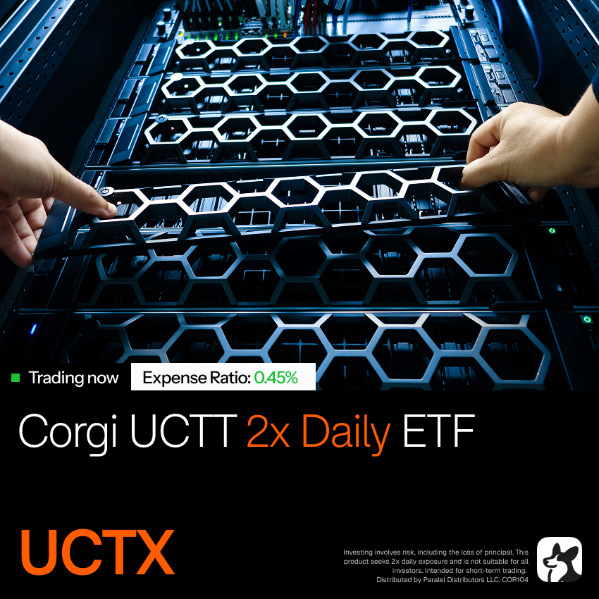 CorgiAM's tweet photo. Corgi UCTT 2x Daily ETF, $UCTX, is the first ETF to seek two times the daily performance of Ultra Clean, $UCTT, before fees and expenses at a 0.45% expense ratio

Learn more at https://t.co/ucZUGfYqM5 https://t.co/i1taskY4BU
