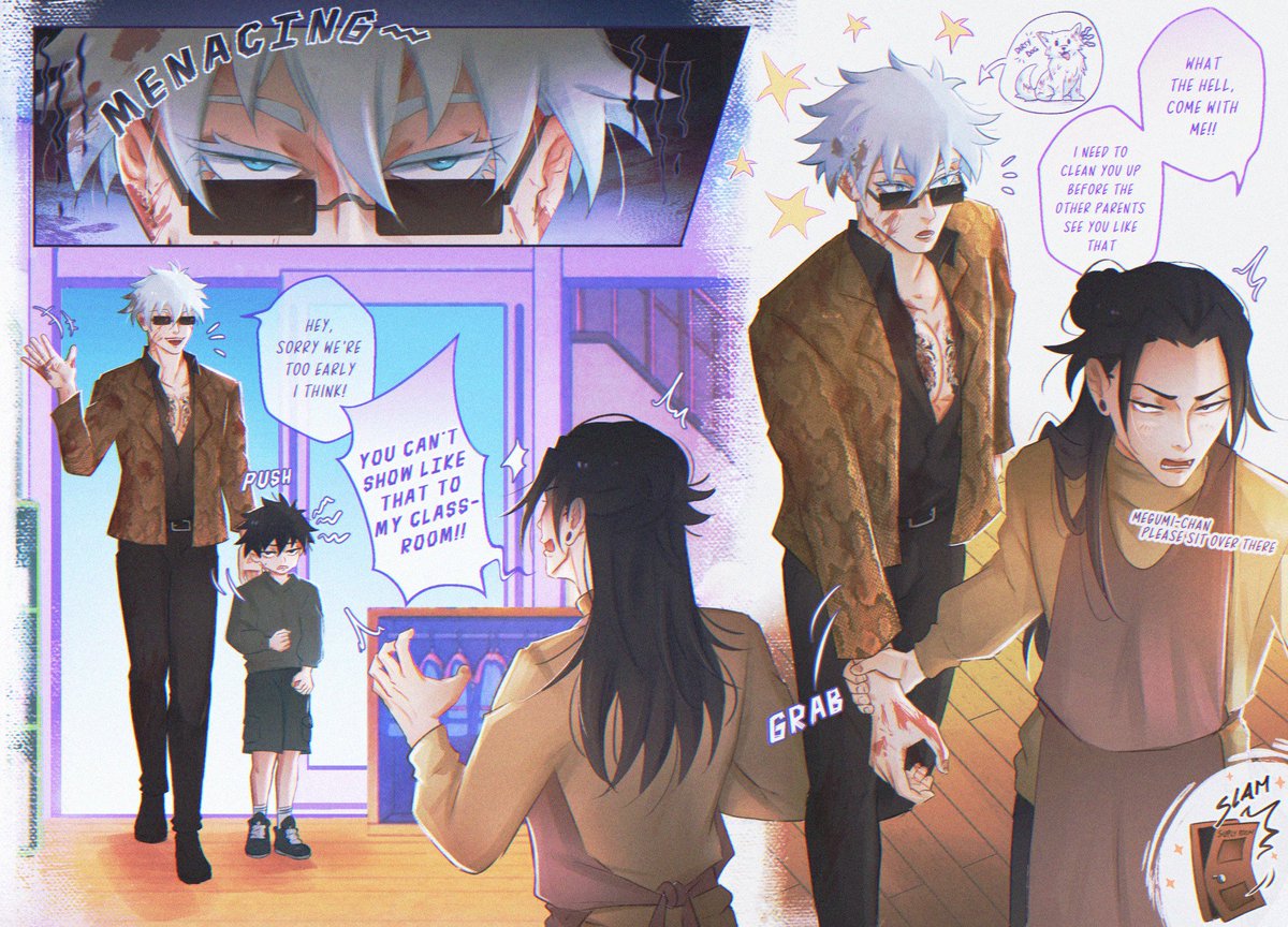 romiiarts's tweet photo. yakuza gojo x kindergarten teacher geto https://t.co/gIvTe39yep