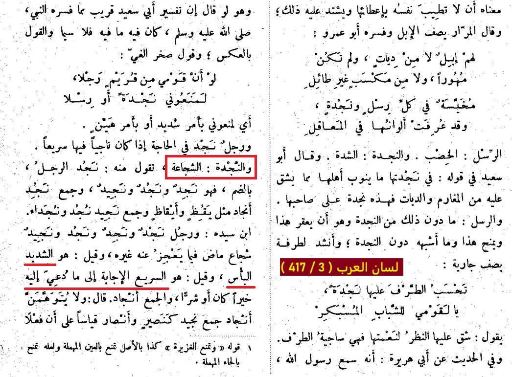 aktash111's tweet photo. 13/ والأقرب إلى السياق أن تُقرأ الكلمة بالنون: «النجدة»، ويشهد لها مجيء نفس الكلمة في النقش (FaS 8): «النجد». وهذا الجذر معروف وهو ألصق بمضمون النقش من كلمة البجدة التي لا تتعلق بالسياق المذكور.

هذا ما تيسَّر بيانه، والله الموفق.
وكتب أحمد الأقطش. https://t.co/ngDMNLsi1R