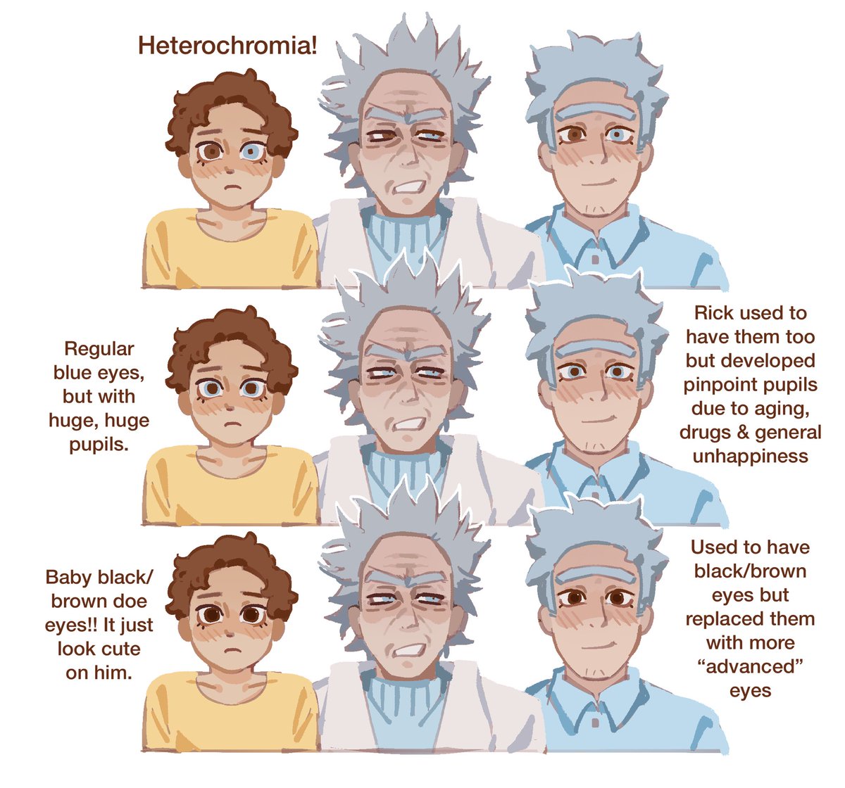 LaikaWish's tweet photo. Brainstorming his eyes because blue eyed Morty scares me so bad omfg pissing my pants #rickandmorty https://t.co/XOLqTNJSS6