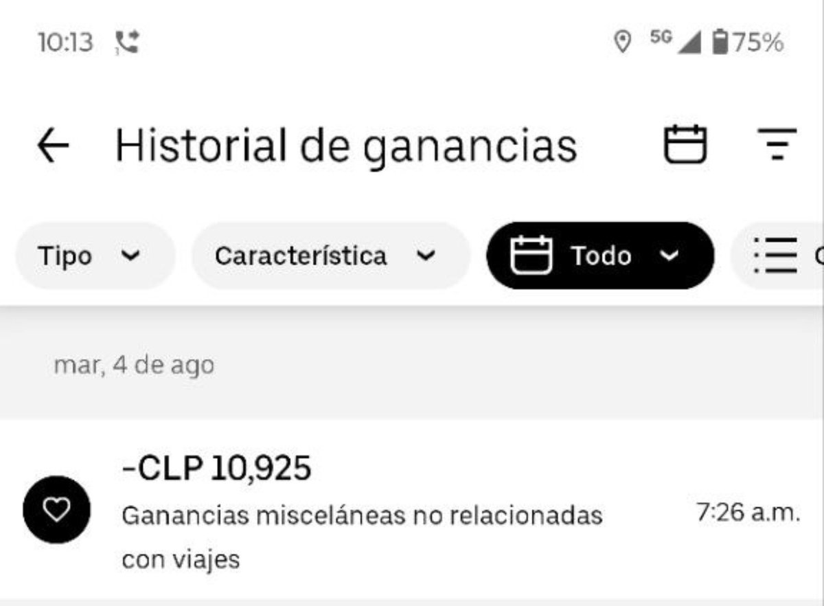e1jav1's tweet photo. Apareció un descuento de $10.925 de las ganancias @Uber_Chile qué wea está pasando ??? Y tampoco coincide las ganancias de ayer con los viajes realizados 😡 @Uber https://t.co/nRq9FxZipC