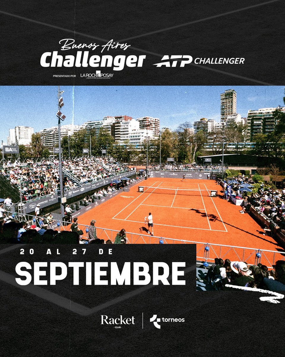 TomasRodriguezC's tweet photo. Confirmada la gira de Challengers por Sudamérica.

El histórico, en el Racket Club de Buenos Aires, será del 20 al 27 de septiembre y de nivel 75.

Seguirán, en semanas consecutivas, Curitiba, Antofagasta, Cali, Santa Cruz de la Sierra, Guayaquil, Costa do Sauipe, Villa María, Lima, Montevideo y Florianópolis. 

Enorme chance para sumar puntos rumbo a Australia.