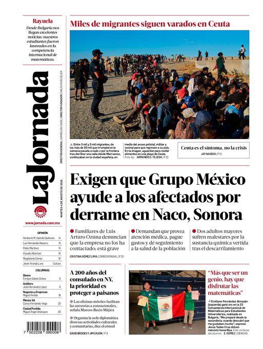 galvanochoa's tweet photo. 🔵 La Jornada hoy.

📰 https://t.co/SofWiLOvgn https://t.co/dsv92RvB0u