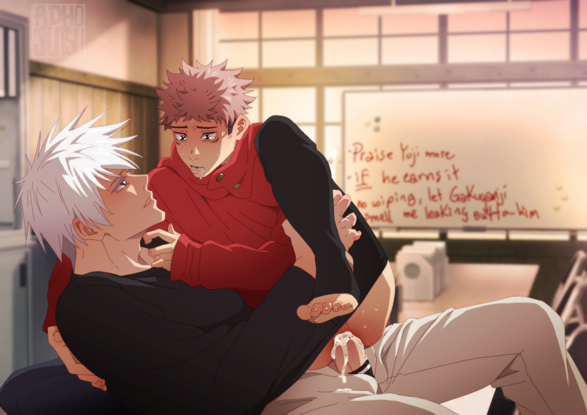 itachisbedbug's tweet photo. #goyuu wherein Gojo is having Yuuji on Gakuganji's desk and telling him he's the goodest boy

Late for #goyuuweek2026: creampie, praise kink, semi-public
#ごゆ #五悠 5U https://t.co/rWFs8ouvhH