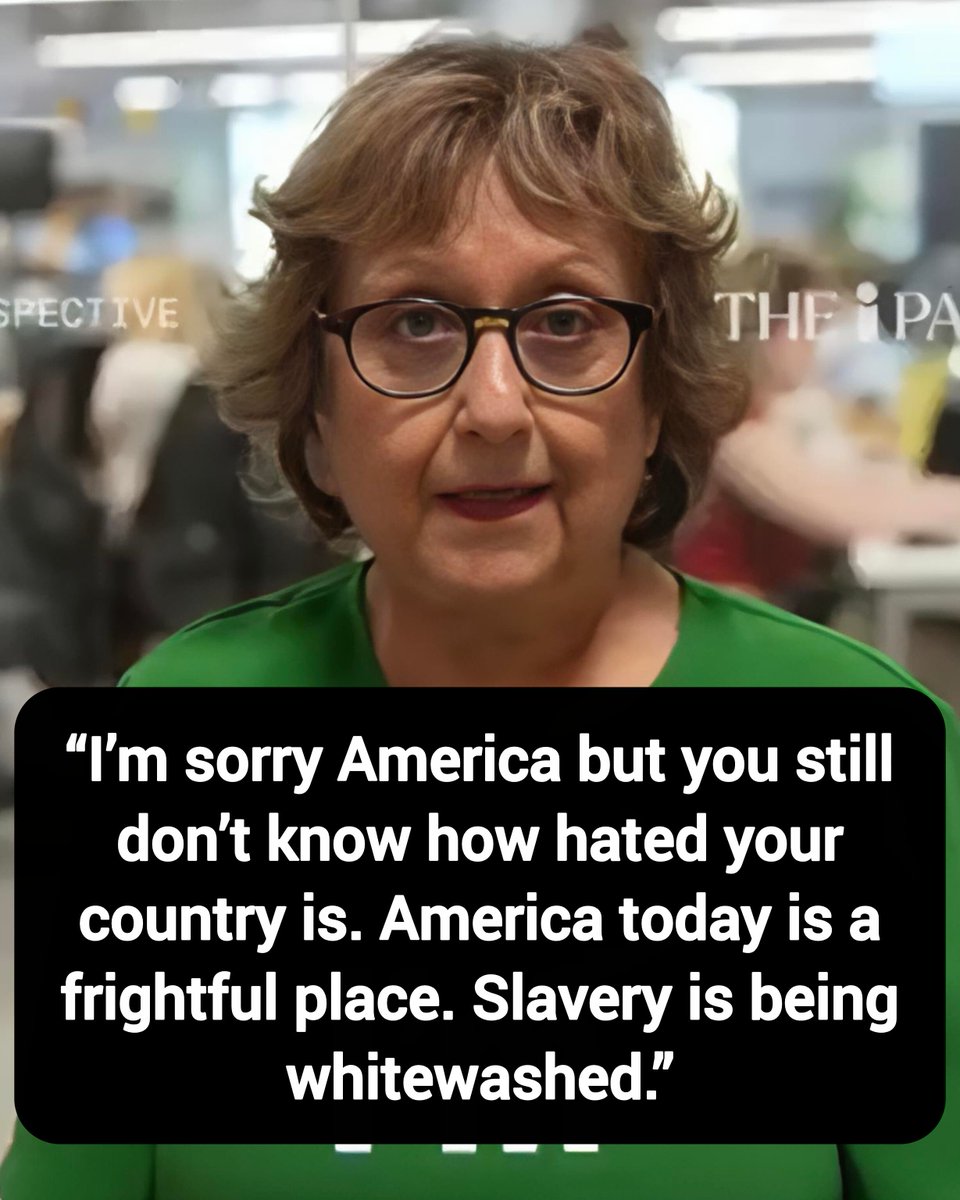 DavidJHarrisJr's tweet photo. UK journalist Yasmin Alibhai-Brown: “I’m sorry America but you still don’t know how hated your country is. America today is a frightful place. Slavery is being whitewashed.”

Thoughts? https://t.co/fEZ42bIDHI