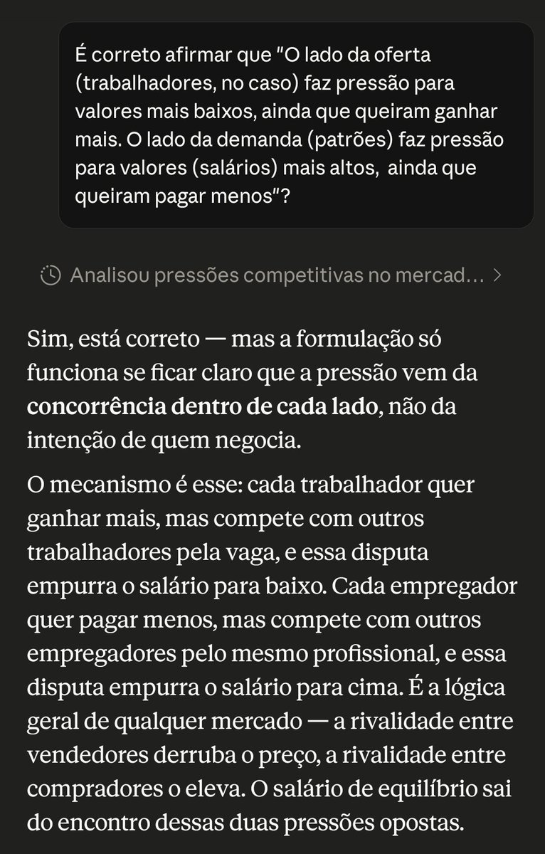 CoffeeCakeFox's tweet photo. @aclrafael @SensoCrtico1 Infelizmente, não é assim que economia funciona. O lado da oferta (trabalhadores, no caso) faz pressão para valores mais baixos, ainda que queiram ganhar mais. O lado da demanda (patrões) faz pressão para valores (salários) mais altos, ainda que queiram pagar menos https://t.co/Tesqx9W8A3