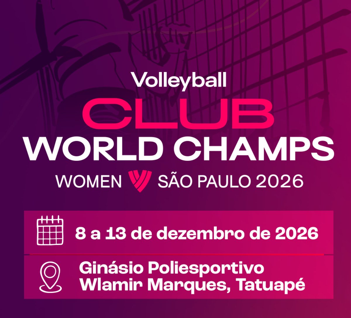 portalvoleiof's tweet photo. MUNDIAL DE CLUBES NO BRASIL🇧🇷

O Brasil será palco do maior evento de clubes do voleibol internacional!

Pelo segundo ano consecutivo, a cidade de São Paulo, capital do vôlei internacional, receberá o Campeonato Mundial de Clubes com a presença dos maiores times da atualidade. https://t.co/VFvmbtjNpy