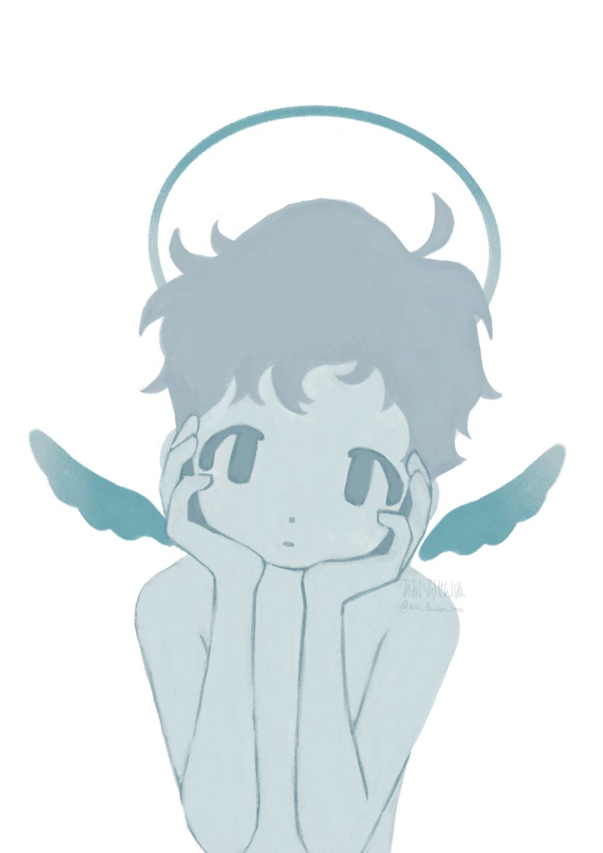 aoi_fuusen_inu's tweet photo. #夏の創作クラスタフォロー祭り 
#絵柄が好みっていう人にフォローされたい
最近はこちらの天使の子をよく描いています！ https://t.co/kA5Y3DwzlM
