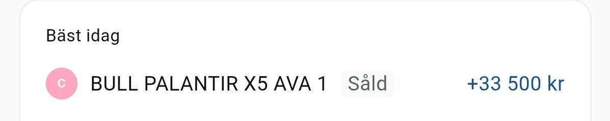 tradelind's tweet photo. Sålde för tidigt, men är nöjd ändå! 😁
#börsen #trading #avanza https://t.co/YMIVF4f2bB