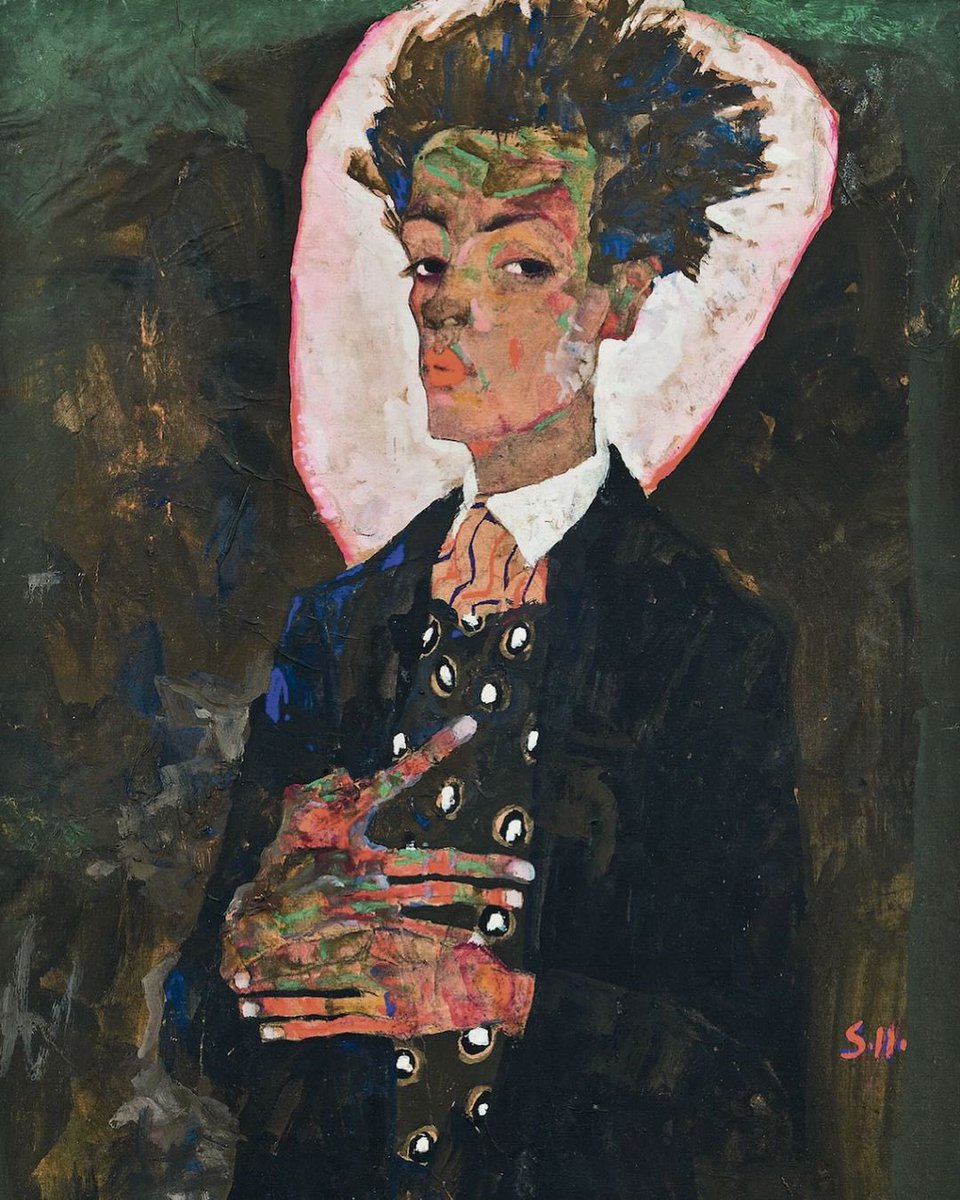 DanBerthod's tweet photo. Egon Schiele
Selbstbildnis mit Pfauenweste, stehend, 1911 https://t.co/NkKnUporpw
