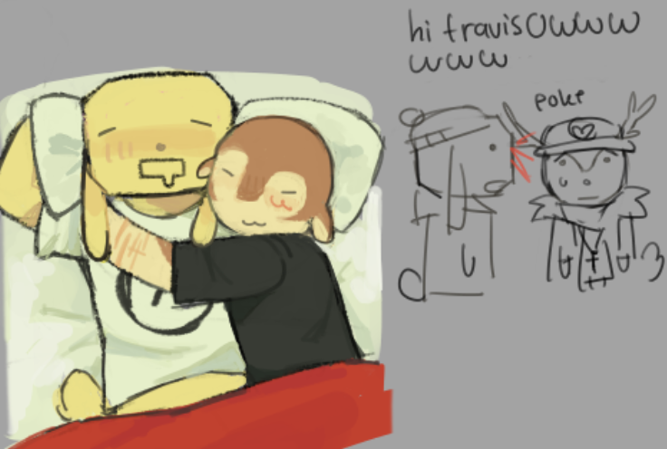 himejofish's tweet photo. platonic  devtrav  #tmirb  Travis  is  shedding  thats  why  he  looks  bald https://t.co/oNOr9i3IbZ