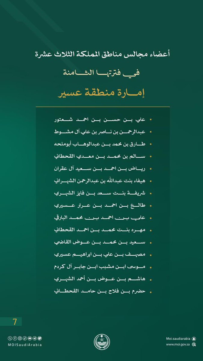 saeedobied's tweet photo. نبارك للإخوان والأخوات صدور الأمر السامي الكريم 
بتعيينهم أعضاء في مجلس #منطقة_عسير في دورته
الثامنة، ثقة مستحقة ومسؤولية وطنية.
نسأل الله لهم التوفيق والسداد في خدمة 
المنطقة وأهلها.

#مجلس_منطقة_عسير https://t.co/Vd0GaL8KTu