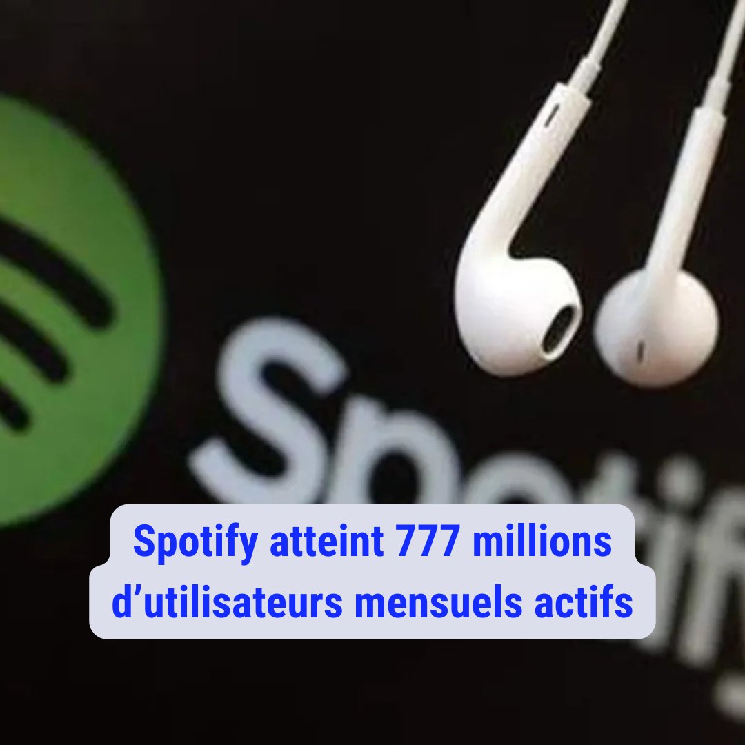 DzNtic's tweet photo. Spotify atteint 777 millions d’utilisateurs mensuels actifs

Les détails dans le lien suivant ⤵
https://t.co/GTrxbpwQXs

#Spotify #music https://t.co/cL5FuUPcVp