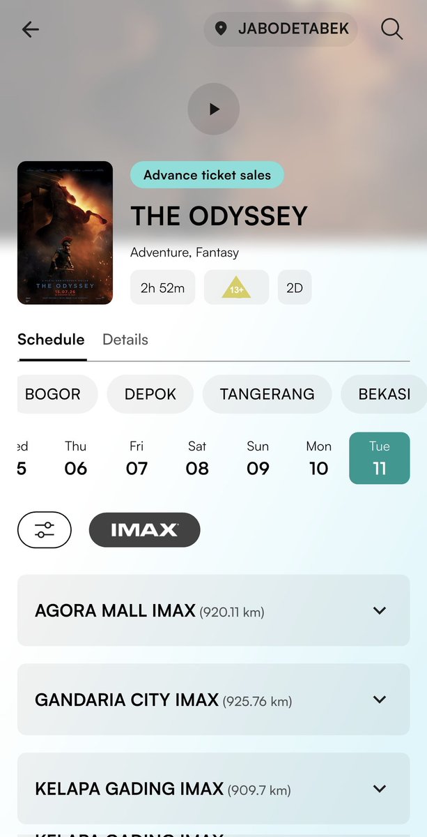 HabisNontonFilm's tweet photo. Gasss yang mau mengamankan best seat. Biar nontonnya Absolute Cinema dan gak absolute ngedongak.

Kualitas terbaik di Indonesia ada di Gandaria City, Kelapa Gading, dan Margo City. Ketiganya udah pakai IMAX with Laser CoLa.

Yang udah nonton THE ODYSSEY di IMAX, worth it kan? https://t.co/sMlfOUr1Pe
