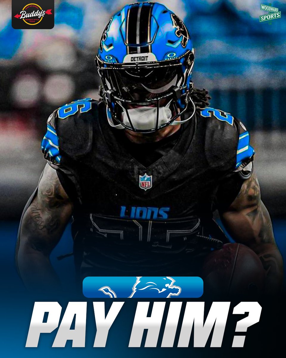 woodwardsports's tweet photo. The Atlanta Falcons PAID RB Bijan Robinson a 3-year deal, worth $75M, per @AdamSchefter 

Should the Detroit Lions PAY RB Jahmyr Gibbs $25M per year? https://t.co/3F9Pf5CkFq