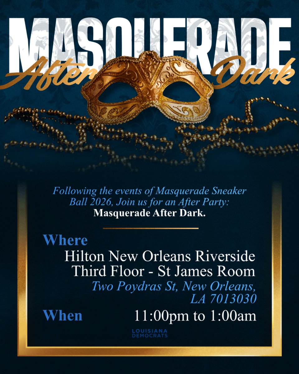 LaDemos's tweet photo. The 2026 Masquerade Sneaker Ball is just around the corner, and so is the official After Party!🪩
Tickets for Masquerade After Dark with YDL are still available, in the same place you purchased your Sneaker Ball tickets. Join us for the celebration after the celebration!
#LaDemos https://t.co/V0KGRC20RP