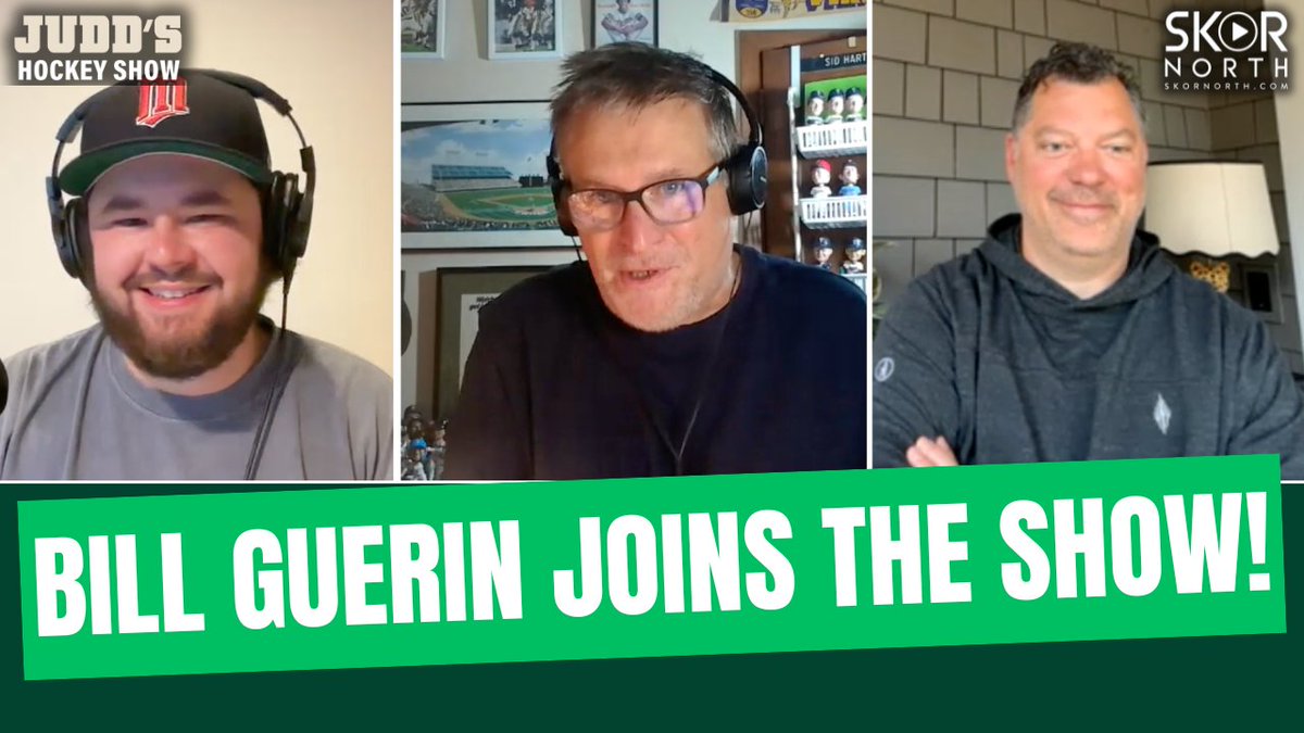 SKORNorth's tweet photo. #mnwild general manager Bill Guerin joins the show! 🏒

- Quinn Hughes extension talks
- Pursuit to improve center position
- Core player departures &amp; new additions
- Plus more!

🎙️: https://t.co/vU64zHN5og https://t.co/EDk3veBAfn