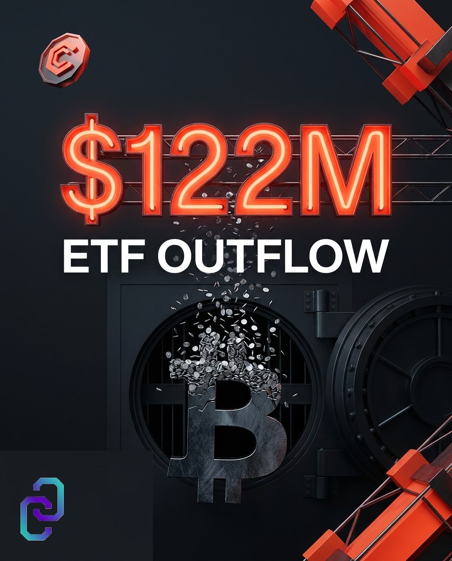 ChainReporters's tweet photo. 📉 BlackRock’s IBIT recorded $122M in net outflows as nearly 2,000 BTC moved to Coinbase Prime. Fidelity and Ark 21Shares also saw withdrawals, highlighting how quickly ETF demand can reverse when Bitcoin falls below $63.7K.

#Bitcoin #BlackRock #ETF #ChainReporter https://t.co/bVINO4VevF