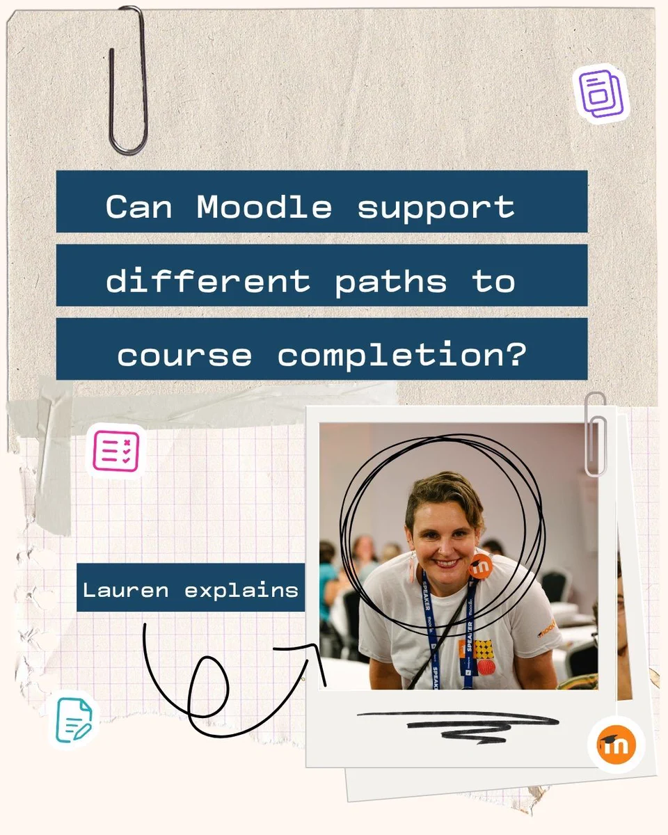 Can Moodle support different paths to course completion? 