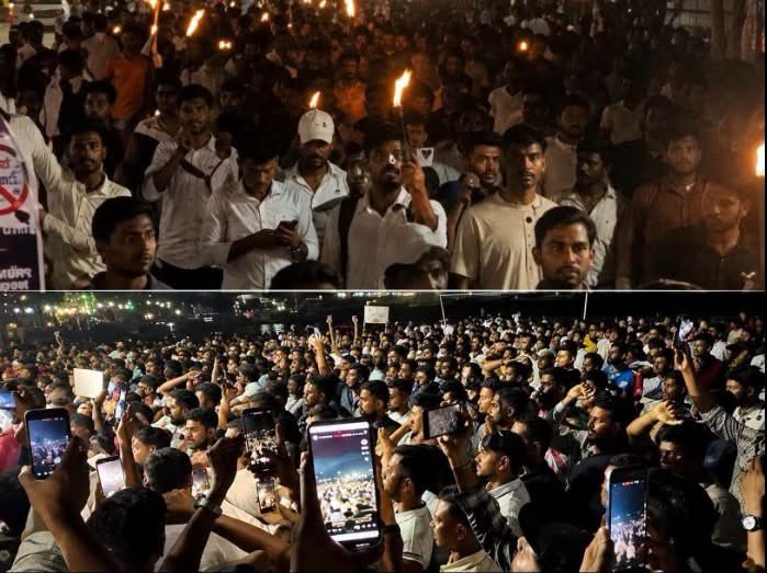 JspBVMNaresh's tweet photo. శభాష్ జార్ఖండ్! మీ ఉద్యమం యావత్ భారతం చూసింది! 

ఇది నిరసన కాదు... ఒక తరం నిశ్శబ్ద గర్జన!

విదేశీ నిధులు లేవు.
'ఆజాదీ' నినాదాలు లేవు.
హిందువులను, దేశాన్ని అవమానించే మాటలు లేవు.
జాతి వ్యతిరేక నినాదాలు అసలే లేవు.

ఉన్నది ఒక్కటే డిమాండ్:..న్యాయమైన పరీక్షలు, పారదర్శకత.

JPSC, JSSC CGL పరీక్షల్లో అవకతవకలకు వ్యతిరేకంగా జార్ఖండ్ విద్యార్థులు చేతిలో మొబైల్ వెలుగులు, కాగడాలతో  వీధుల్లోకి వచ్చారు.

వాళ్లు రోడ్లను బ్లాక్ చేయలేదు. దేశాన్ని తిట్టలేదు.
వాళ్లు తమ హక్కు కోసం, తమ భవిష్యత్తు కోసం గొంతెత్తారు.

ఇదే నిజమైన ప్రజాస్వామ్యం.
ఇదే ఆరోగ్యకరమైన నిరసన.

ప్రశ్నించడం తప్పు కాదు. ప్రశ్నించే విధానం ముఖ్యం.
జార్ఖండ్ విద్యార్థులు దేశానికి ఒక ఉదాహరణ చూపారు..
అరాచక బొద్దింకల బృడానికి ఒక పాఠం చెప్పారు.

#JharkhandProtests