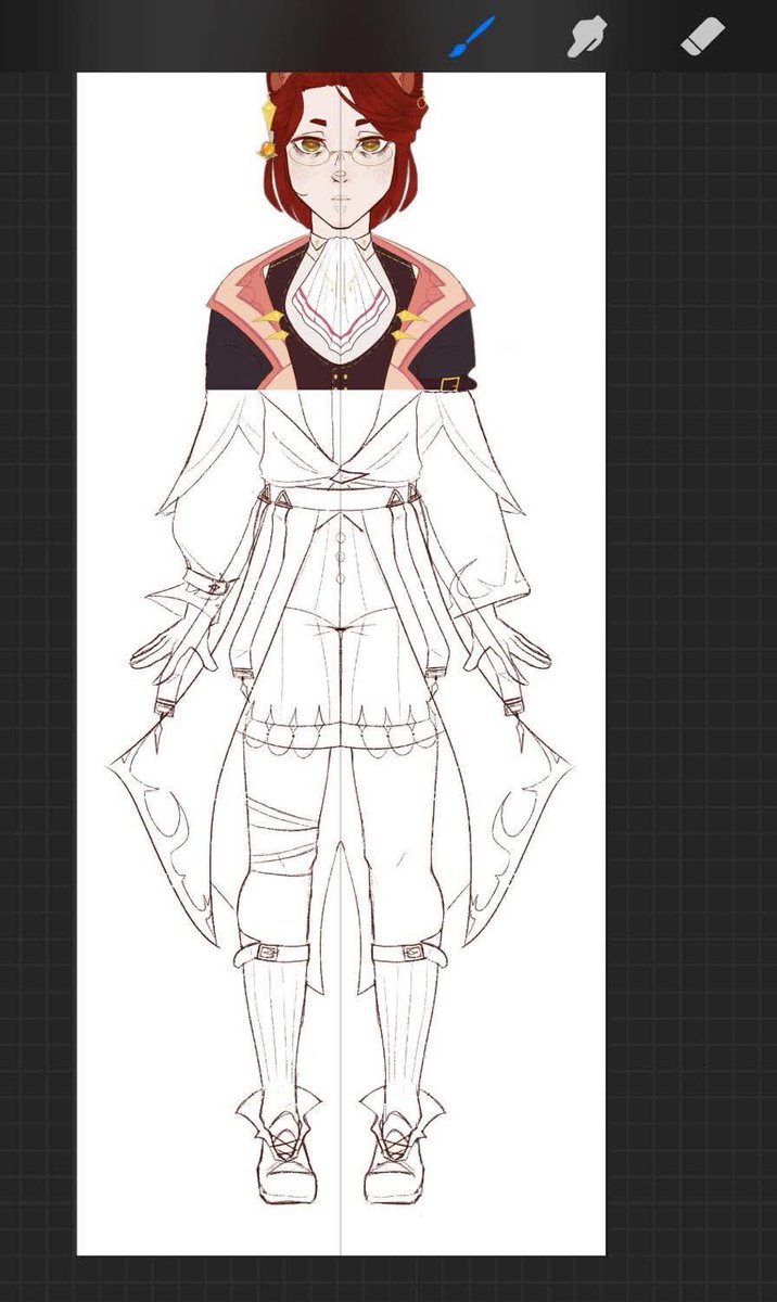 otaczeq's tweet photo. Robienie oc z genshina jest like: ile chcesz detali? 
WSZYSTKIE 

#WIP #GenshinOC https://t.co/t2fhS2QURG