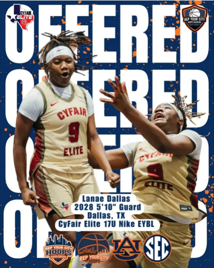 Lanae_Dallas's tweet photo. After a great conversation with @AuburnWBB I received a offer. Thanks Auburn University &amp; Coach Staff. https://t.co/JFnN0SySkz