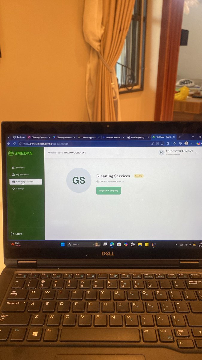 eddyclement5's tweet photo. @cacnigeria1 @SMEDANGov The company name is Gleaning Services 
I registered using SMEDAN Website https://t.co/uhUyEaEQfB